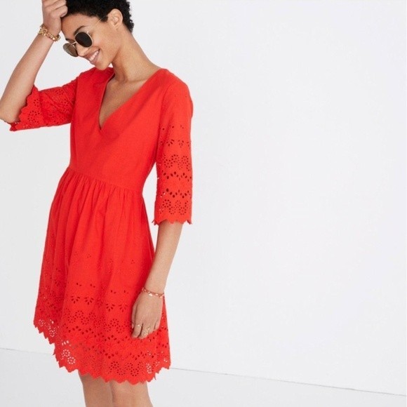 Madewell Dresses & Skirts - Madewell Poppy Cotton Lattice Eyelet Dress